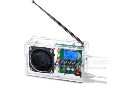 DIY Kit FM Radio Module, Adjustable 76-108MHz Wireless Receiver LCD Display, DC 5V FM Digital Radio Electronic Soldering Kits